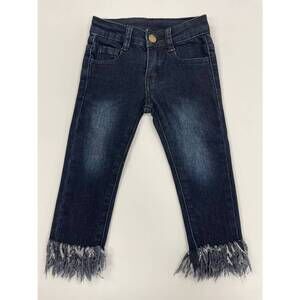 NEW ML KIDS girl's shaggy hem jeans in dark wash